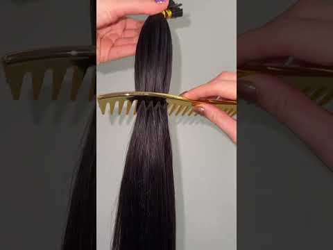 Волосся для гарячого нарощування на капсулах, 65 см, пряме, 100 пасм, чорно-коричневе (1B) video