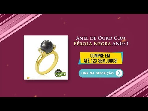Anel de Ouro com Pérola Negra Primor Joias AN073