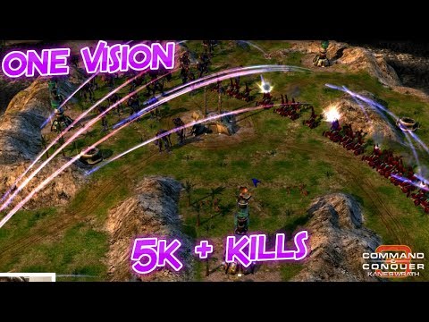 5,000 Kills ,  One Vision , 1v5 Vs Brutal Ai , C&C 3 : Kanes Wrath , Skirmish Gameplay , 2019 , HD