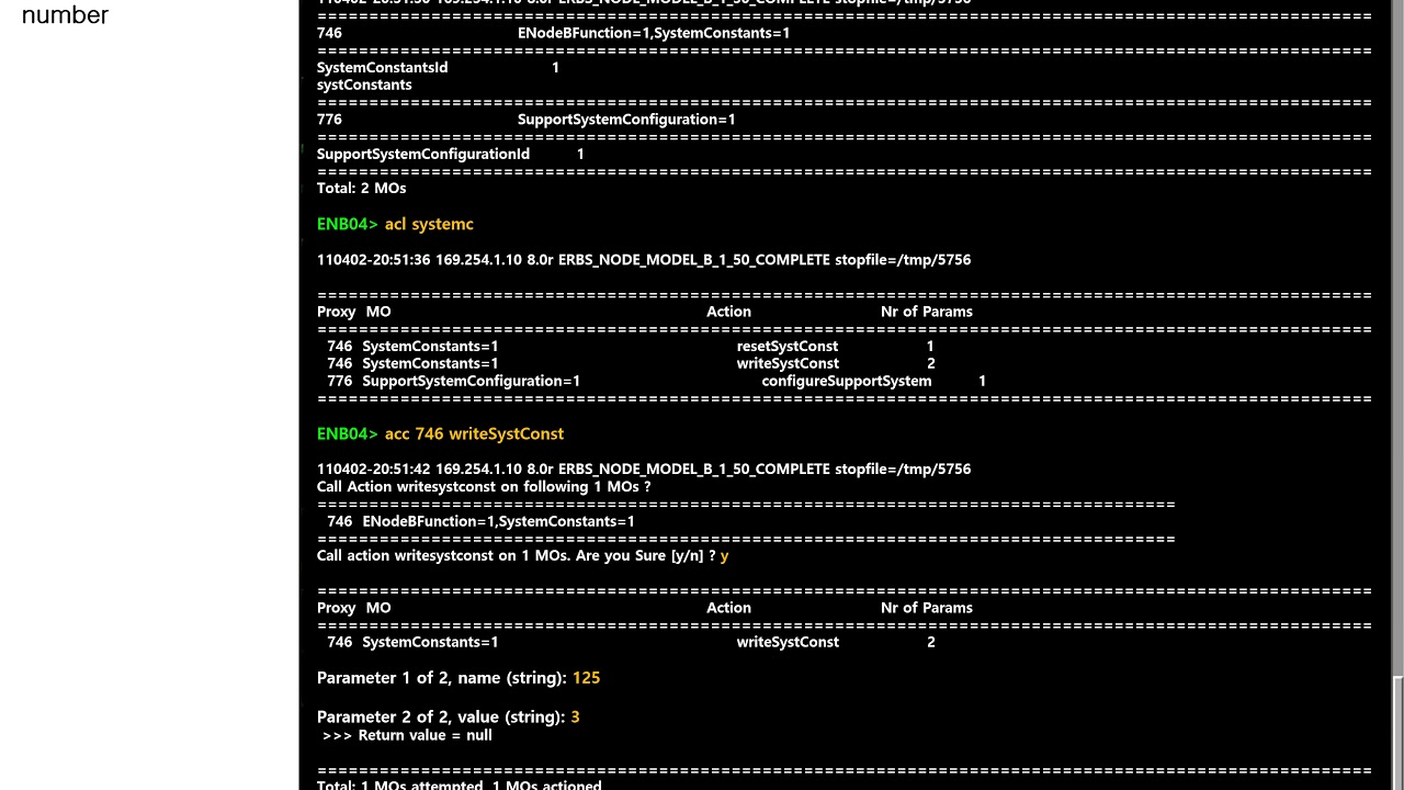 EnodeB Moshell ERICSSON important commands