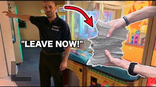 KICKED OUT for winning CASH from GIANT CLAW MACHINE!!