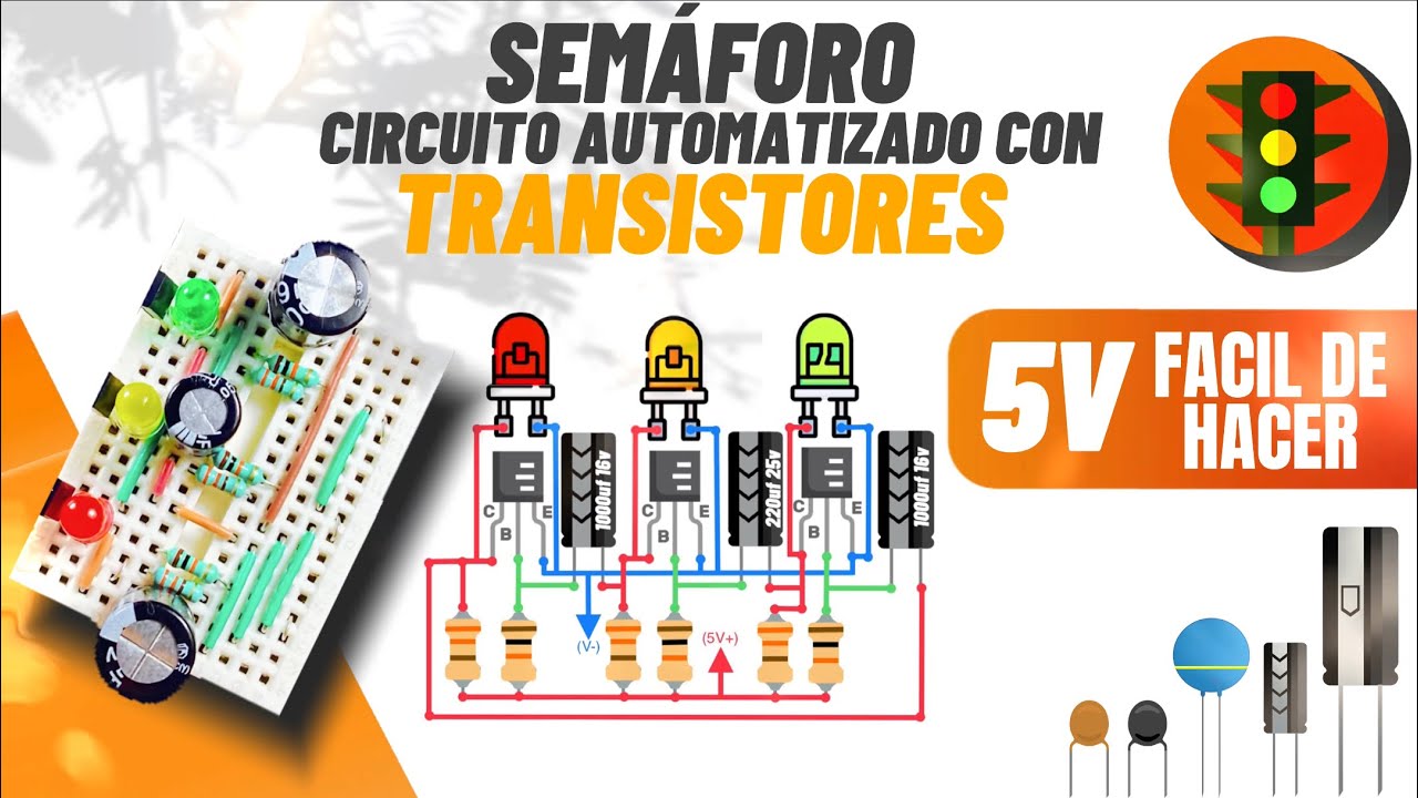 Semáforo Led🚦Circuito Automatizado con transistores