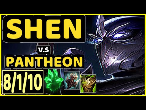 SHEN vs PANTHEON - 8/1/10 KDA TOP GAMEPLAY - EUW Ranked GRANDMASTER