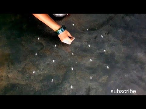 margazhimadhamspecialkolam 5*3dotsflowerpadikolam/flower rangoli/simple rangoli/srinithi kolam/kolam