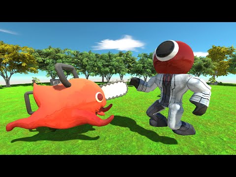 Pochita vs Rainbow Friends Red - Animal Revolt Battle Simulator