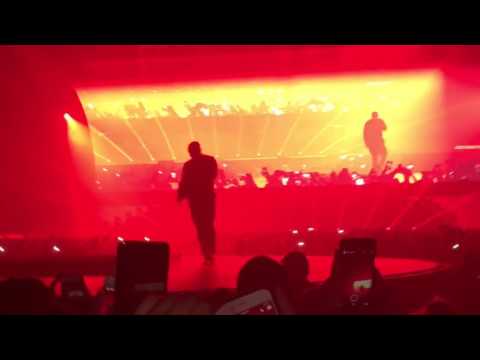 Travis Scott FALLS Through Stage At Drake's Concert