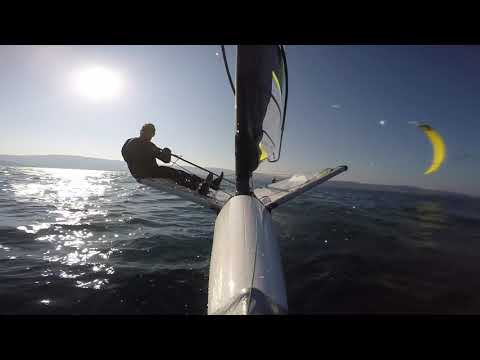 Learning to gybe on a waszp - not so easy