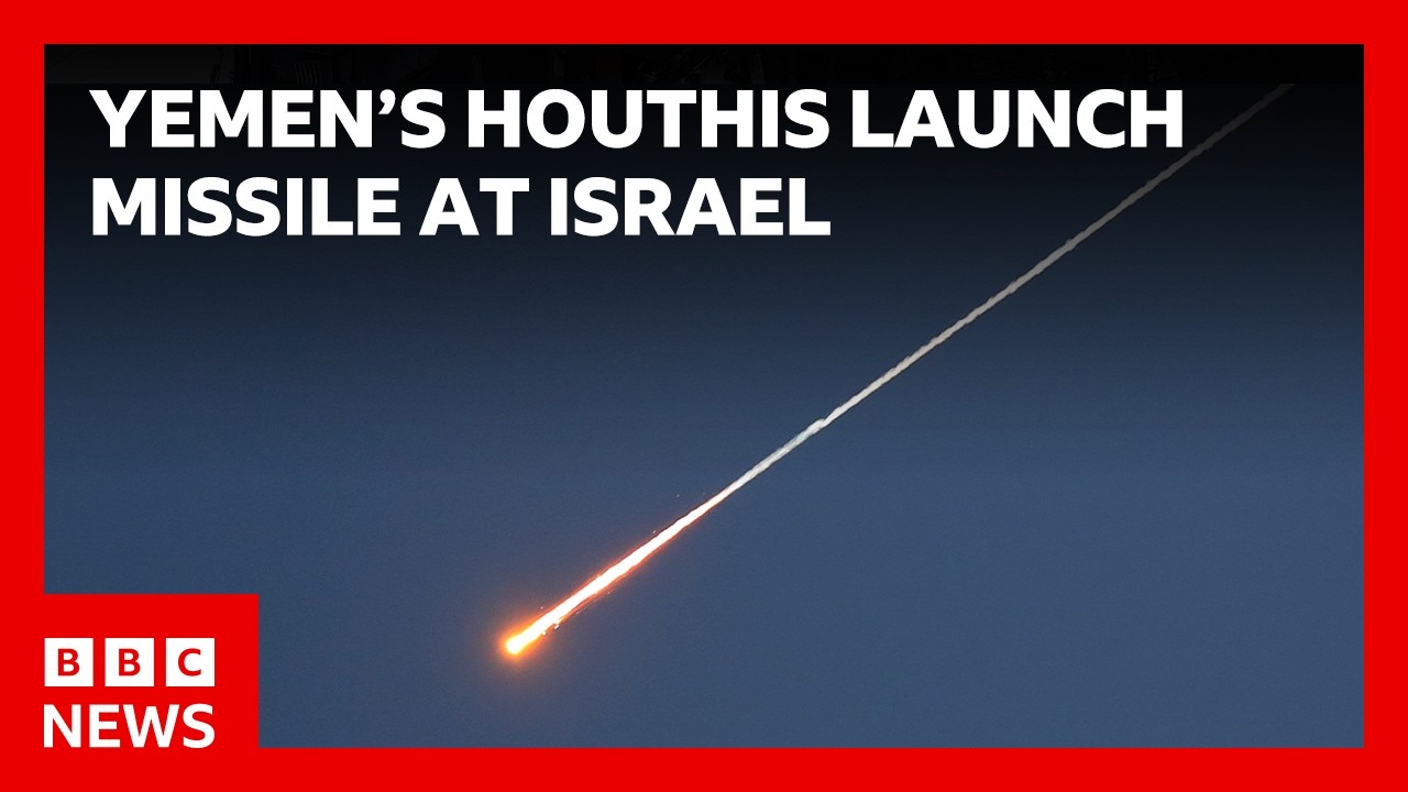 Yemen's Iran-backed Houthis launch missile at Israel for first time since war began | BBC News