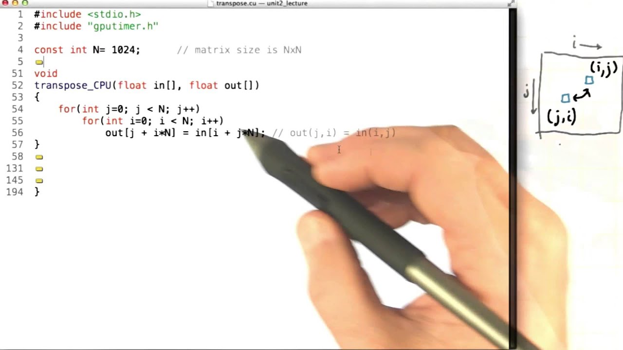 Transpose Code Example Part1 - Intro to Parallel Programming