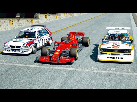 Ferrari F1 2021 vs Lancia Delta S4 vs Audi E2 Group B Sport at Top Gear