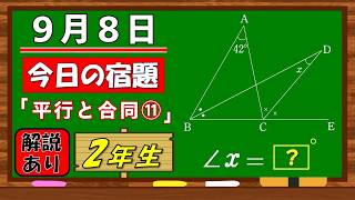 美しい別解求む！【数学】【解説あり】【毎日の習慣に】確実に力がつく良問｜【中学２年】平行と合同⑪