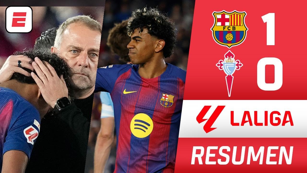 BARCELONA ACARICIA TÍTULO DE LA LIGA. Venció por 1-0 al CELTA. Lamine Yamal, lesionado | Resumen