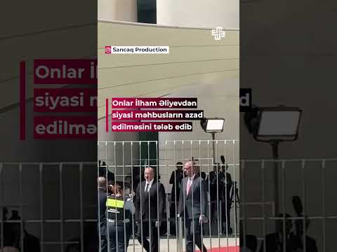 Siyasi mühacirlər Almaniyada səfərdə olan İlham Əliyevi qarşılayıb