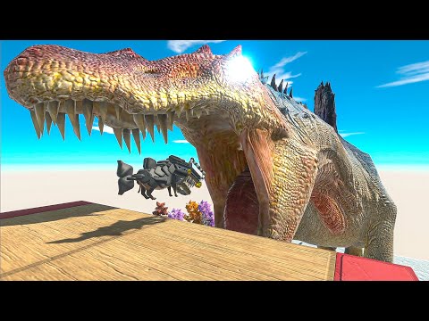 SPINOSAURUS EATS WORKSHOPS UNITS - Animal Revolt Battle Simulator