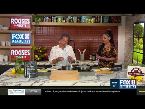 Making BBQ shrimp with Sheryl in the Kitchen