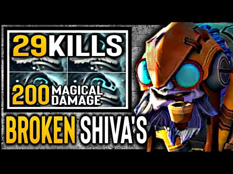 Tinker Againt's 5 A broken Build non stop Shiva's Guard ! Dota 2 7.28b Tinker Gameplay.