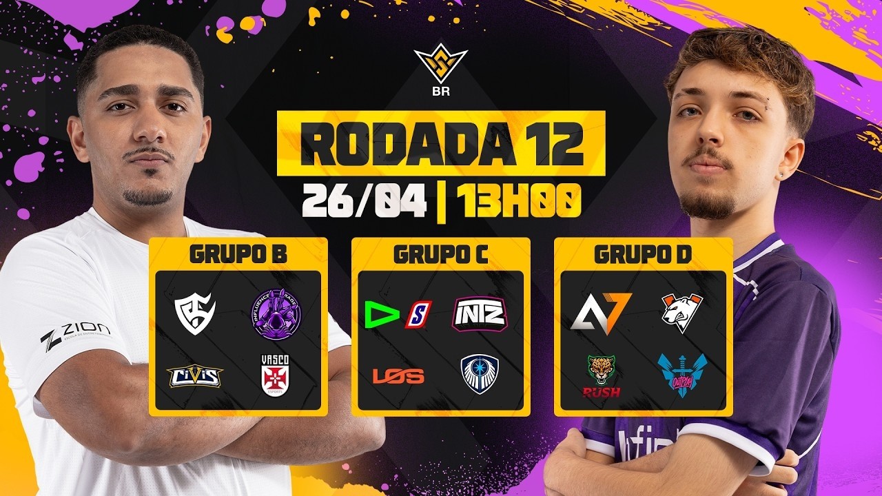 🚨FFWS BR 🏆 RODADA 12 - GRUPOS B, C e D | FREE FIRE AO VIVO🚨 #freefire