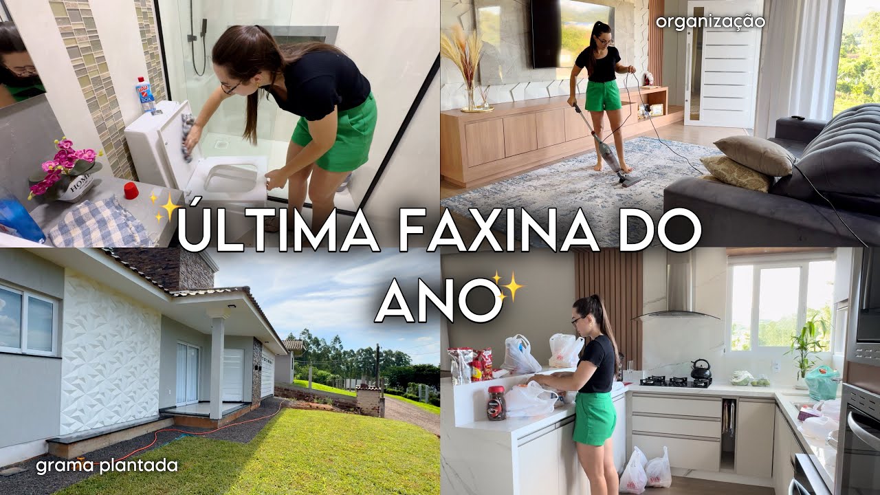 MINHA ÚLTIMA FAXINA DO ANO NA CASA - agora temos grama na frente da casa, tudo em ordem 🏠💗