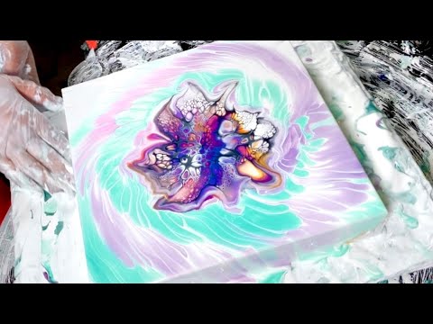 #104 Wow! Textured background for a bloom! #fluidart #painting