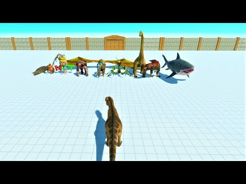 Level 2 carcharodontosaurus vs every boss Animal revolt battle simulator