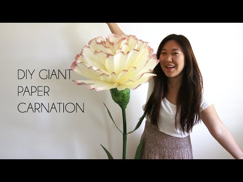 DIY Giant Paper Flower Carnation Backdrop for Weddings (How to make giant paper flower)