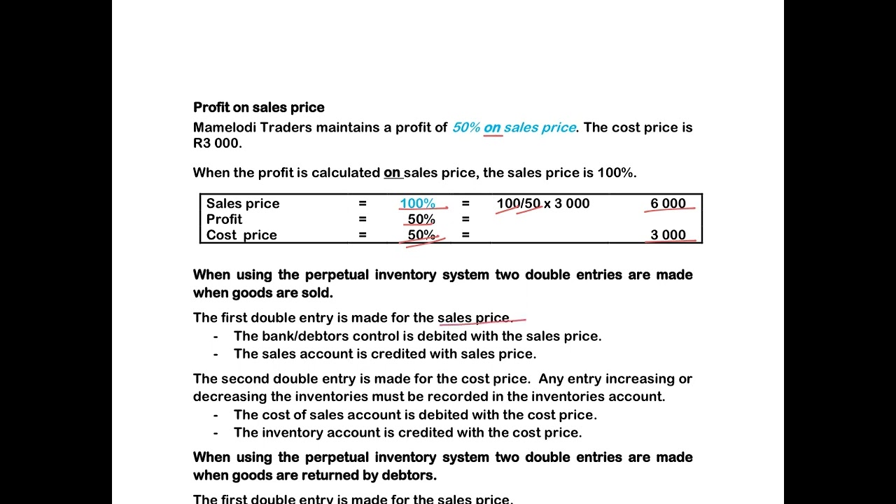 5. Mamelodi Traders - Gross Profit, Profit and Cost of Sales