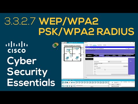 Cisco Cybersecurity Essentials 3.3.2.7 WEP/WPA2 PSK/WPA2 RADIUS | Packet Tracer demonstration