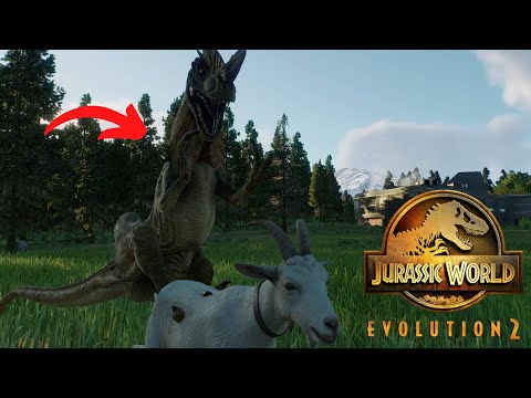 Dilophosaurus Pounces On a Goat Snapping Its-Neck Roar of Display Showing Its Frill #shorts #jwe2