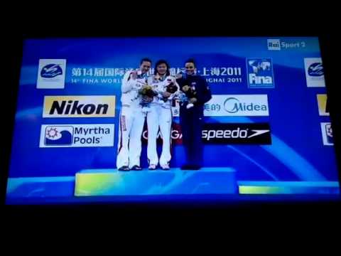 Mondiali nuoto Shanghai 2011 - podio 100 dorso F 26/07/2011