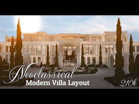 Bloxburg | Neoclassical Modern Villa Layout | Speed Build | 210k
