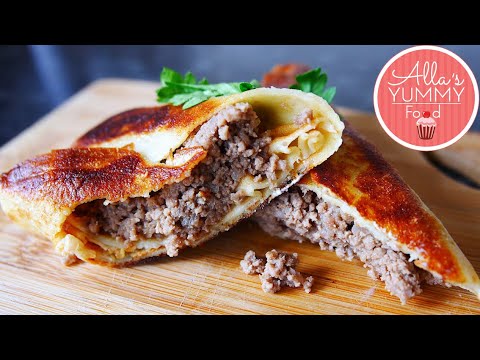 How to make Pancakes with Meat | Blinchiki | Russian Pancakes Recipe