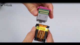 How to replace the replacement ink cartridge of v4ink InkSacs? (Suitable for HP 63XL, 65XL and 67XL)