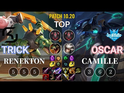 SK Trick Renekton vs hyF Oscar Camille Top - KR Patch 10.20