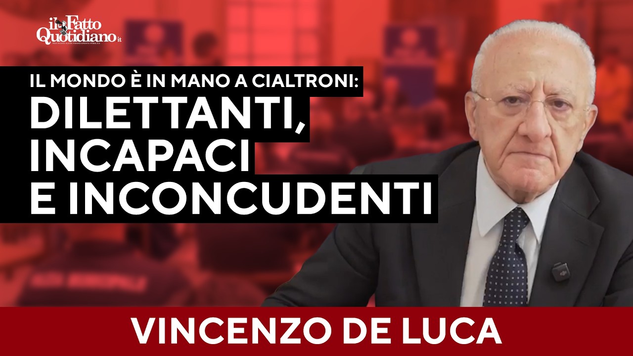 De Luca contro Rutte: “Alla NATO un distillato di imbecillità politica”
