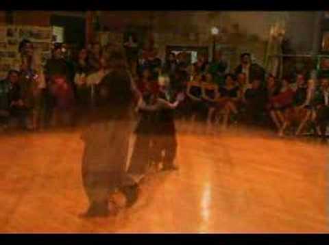  Fabrizio Forti  and  Mariana Dragone  are  dancing  to  the  tango  "  El Huracan  "