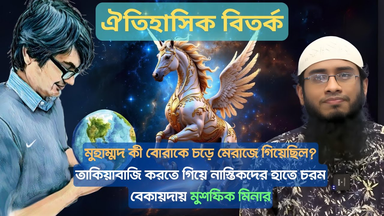 মুহাম্মদ কী বোরাকে চড়ে মেরাজে গিয়েছিল?তাকিয়াবাজি করতে গিয়ে নাস্তিকদের হাতে চরম বেকায়দায় মুশফিক মিনার