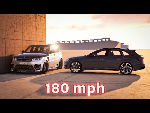 Range Rover Sport SVR vs Audi A4 S4 💥 180MPH 💥 Crash Test - BeamNG.Drive