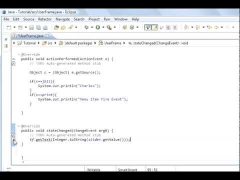 Java programming part 69 GUI : JSlider Component and ChangeListener listening Slider Events
