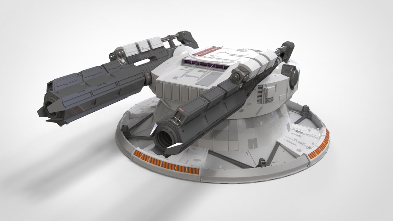 Cannone dei soldati dell'astronave Modello 3D