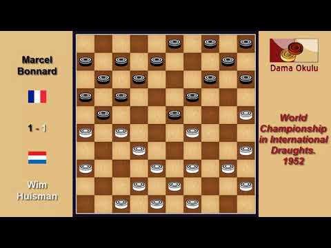 Wim Huisman (NLD) - Marcel Bonnard (FRA). World Championship in International Draughts. 1952.