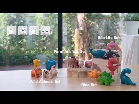 Vorschau: Dino Set - 4 Dinofiguren Holz