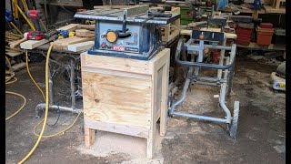Table Saw Stand with Dust Collector Box for my Old Ryobi BTS10. Made From Leftover Scrap Wood.