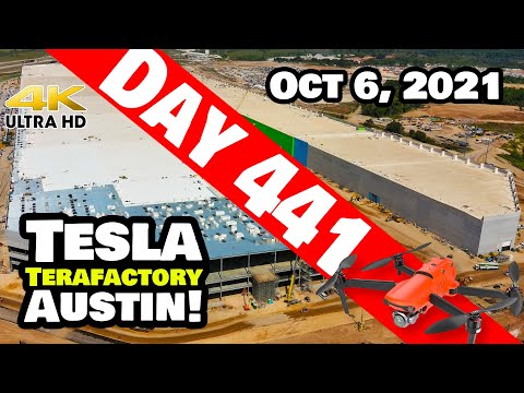 Tesla Gigafactory Austin 4K  Day 441 - 10/6/21 - Tesla TX - GIGA TEXAS BEFORE SHAREHOLDER MEETING!