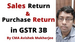 How to show Sales Return and Purchase Return in GSTR 3B?