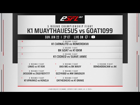 Title Unification! GOAT1099 v K1 MuayThaiJesus for the ESFL UFC 5 BELT