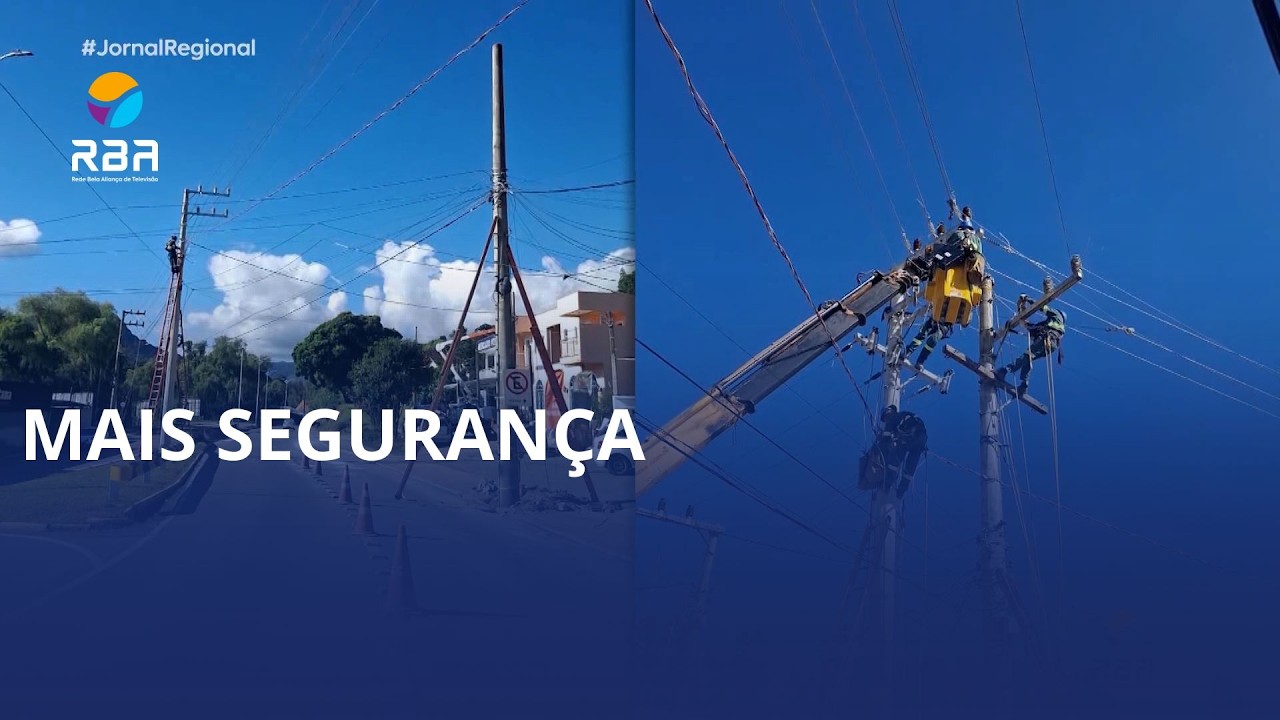 Após acidentes fatais, poste é retirado em Rio do Sul