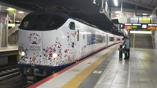【ハローキティはるか！】関西空港線 特急はるか59号 関西空港行き 281系HA604編成 ハローキティはるか バタフライ編成 新大阪駅発車！