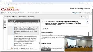 CUSD Regular Board Meeting - October 23, 2025 - Part 1