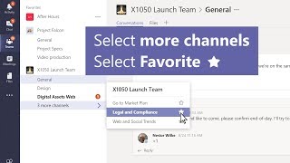 Favorite and follow channels in Microsoft Teams