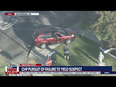 LA police pursuit: Watch this suspect surrender with car still in drive